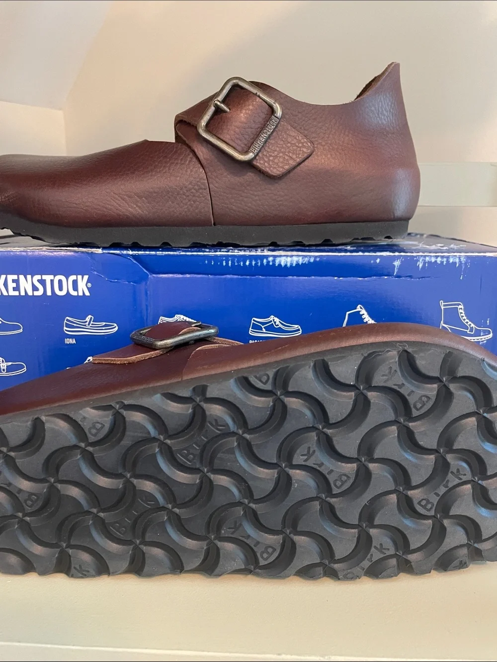 Birkenstock Brown Leather London Wire Buckle Clog EU 43 New in box